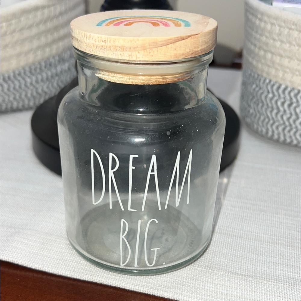 Rae Dunn glass canister with lid